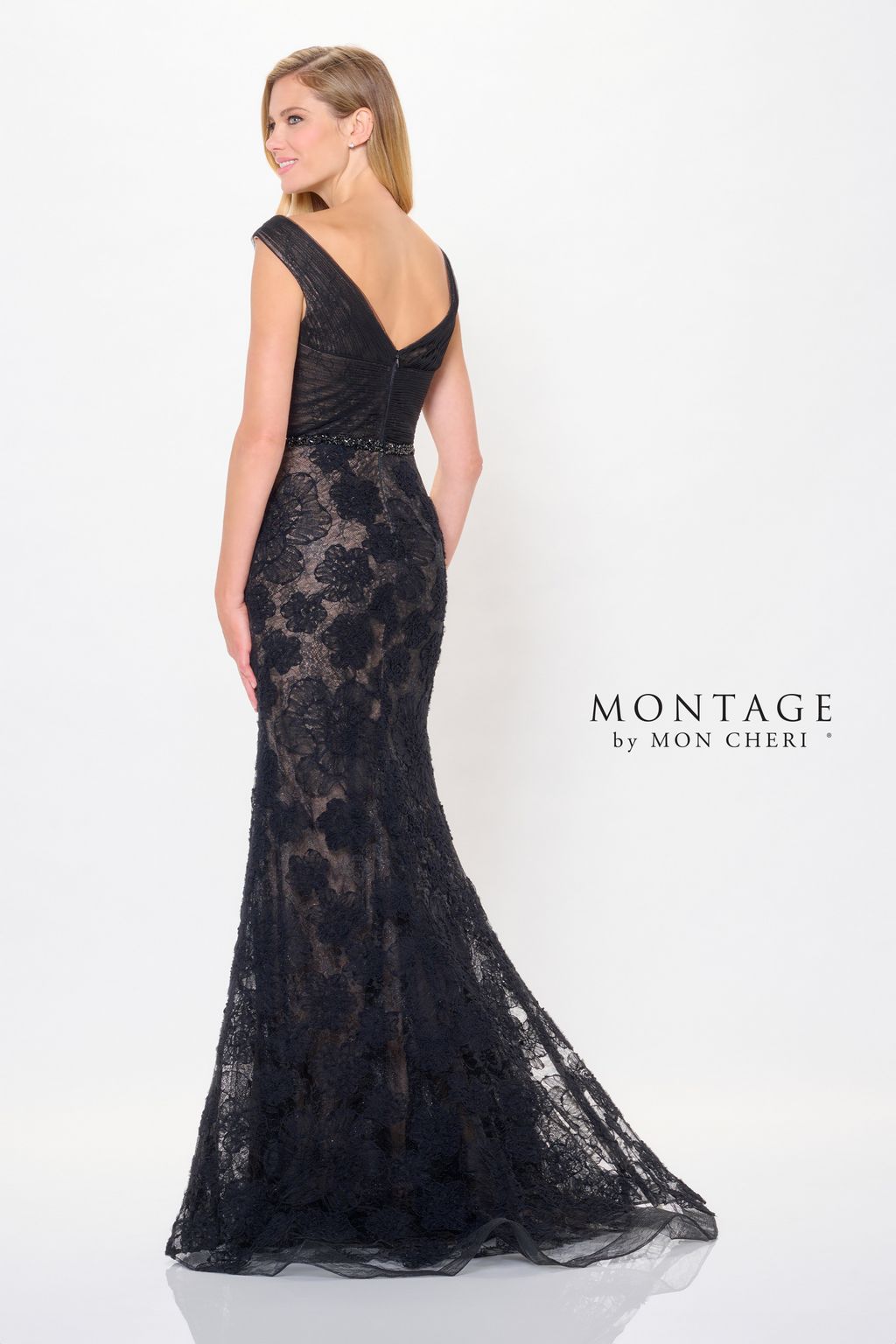 Montage M909 Long Formal Detachable Train Evening Dress