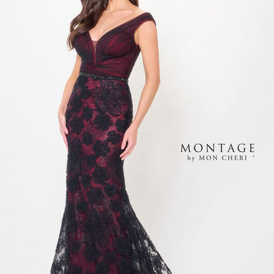 Montage M909 Long Formal Detachable Train Evening Dress