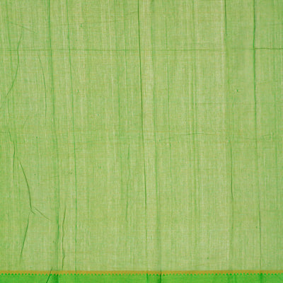 Sage Green Handloom Mangalagiri Cotton Saree With Stripes-Sage Green