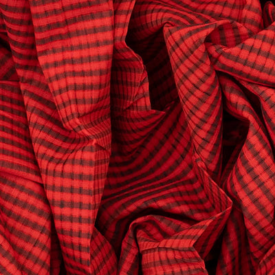 Red Mangalagiri Cotton Saree With Checks-Red