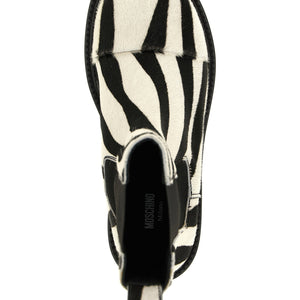 Moschino Zebra Pony Ankle Boots