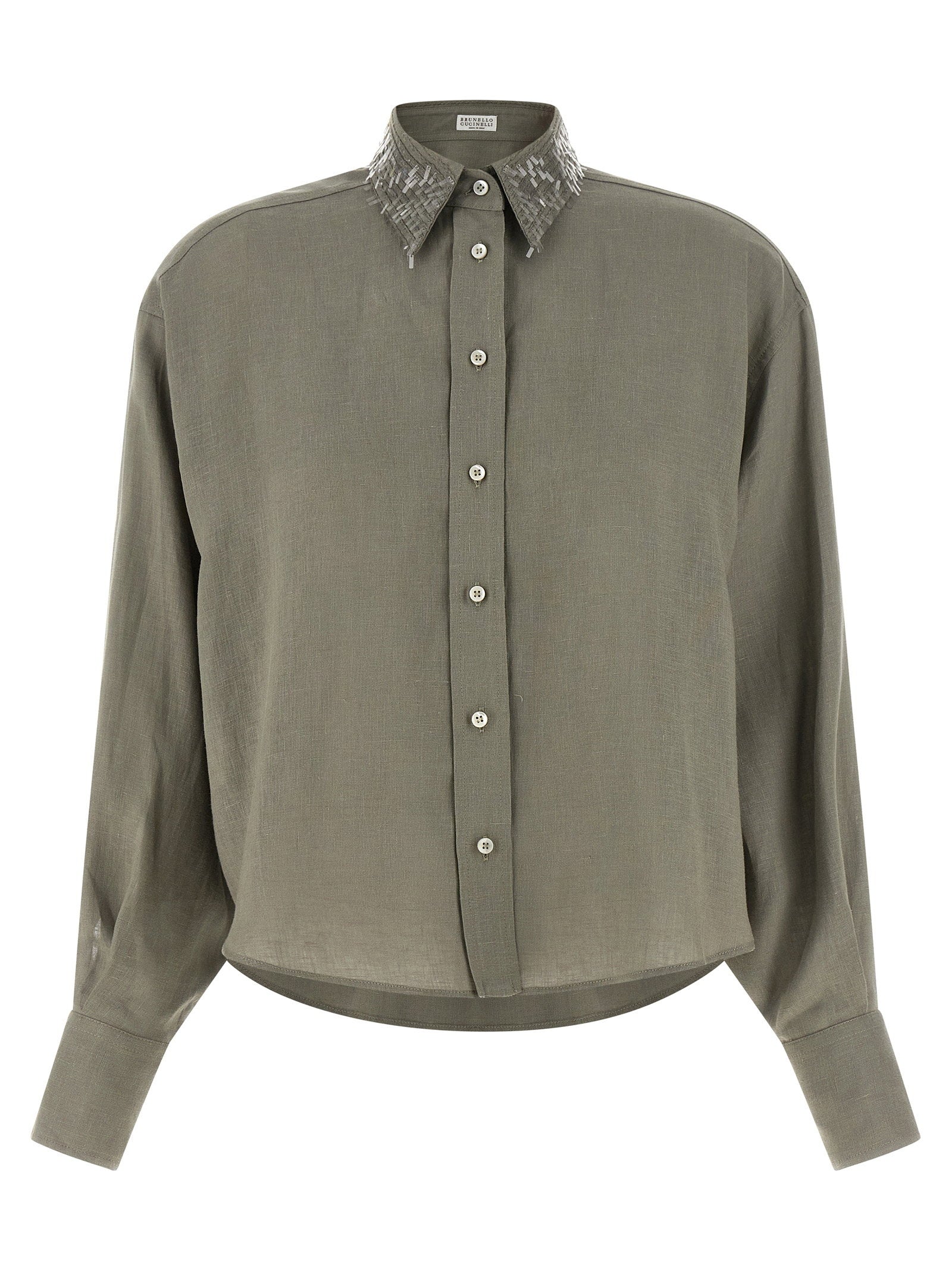 Brunello Cucinelli Sequin Collar Shirt