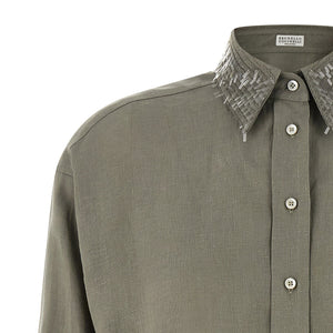 Brunello Cucinelli Sequin Collar Shirt
