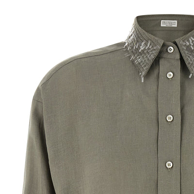 Brunello Cucinelli Sequin Collar Shirt