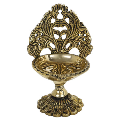 Antique Brass Metal Handcrafted Diya Lamp (3.6 x 3.6 in)