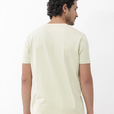 Rare Rabbit Mens Masco Pastel Green Crew Neck Short Sleeve Graphic Print T-Shirt