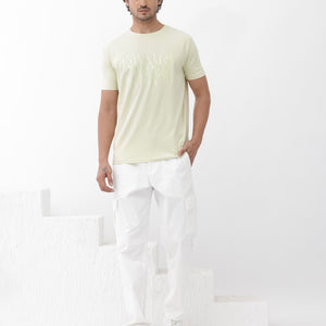 Rare Rabbit Mens Masco Pastel Green Crew Neck Short Sleeve Graphic Print T-Shirt