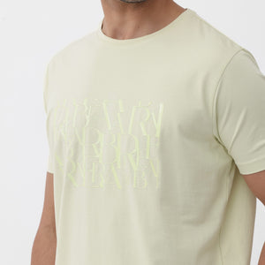 Rare Rabbit Mens Masco Pastel Green Crew Neck Short Sleeve Graphic Print T-Shirt