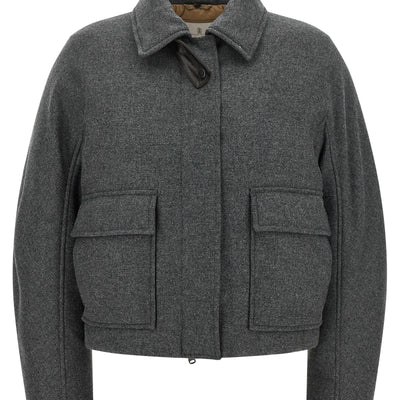 Brunello Cucinelli Shearling Collar Cropped Jacket