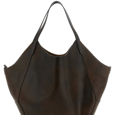 Brunello Cucinelli Reversible Lizard Effect Leather Duo Shopping Bag