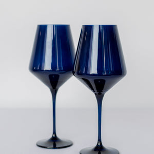Estelle Colored Wine Stemware - Set of 2 {Midnight Blue}