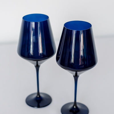 Estelle Colored Wine Stemware - Set of 2 {Midnight Blue}