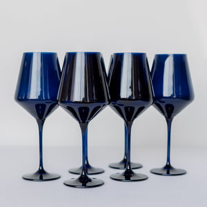 Estelle Colored Wine Stemware - Set of 6 {Midnight Blue}