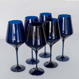Estelle Colored Wine Stemware - Set of 6 {Midnight Blue}