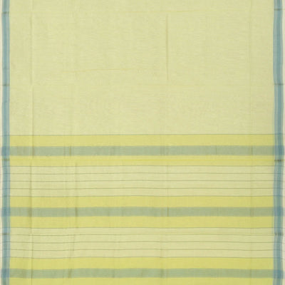 Light Green Handloom Silk Cotton Saree With Checks-Light Green