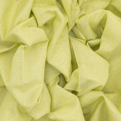 Light Green Handloom Silk Cotton Saree With Checks-Light Green