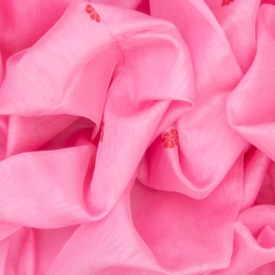 Baby Pink  Handloom Silk Cotton Saree With Flower Motifs-Baby Pink