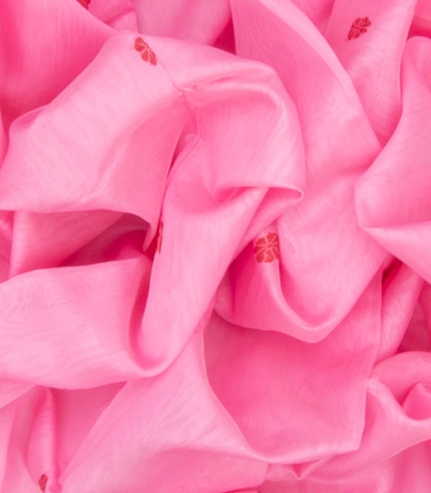 Baby Pink  Handloom Silk Cotton Saree With Flower Motifs-Baby Pink