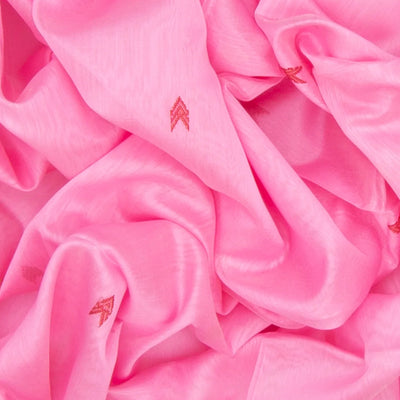 Baby Pink  Handloom Silk Cotton Saree With Zari Border-Baby Pink