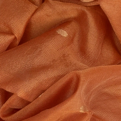 Rust Handloom Silk Cotton Saree With Checks & Kamalam Butta-Rust