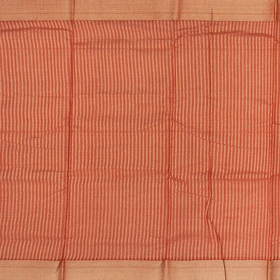 Rust Handloom Silk Cotton Saree With Checks & Kamalam Butta-Rust