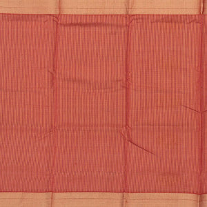 Rust Handloom Silk Cotton Saree With Coin Butta-Rust