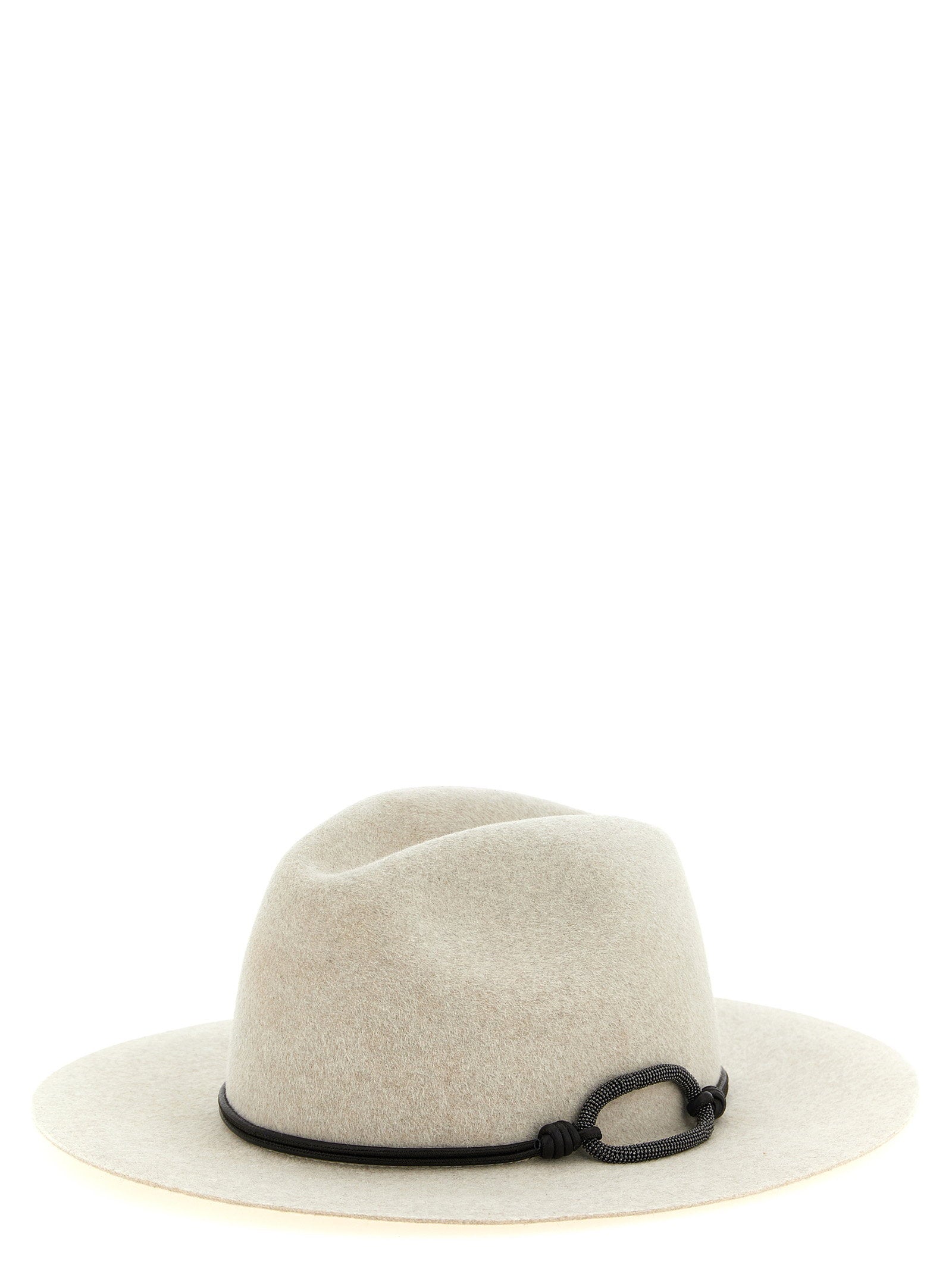 Brunello Cucinelli Fedora Hat With Wide Brim And Cord