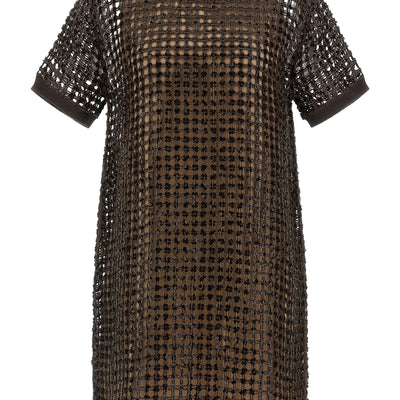 Brunello Cucinelli Sequin Mesh Dress