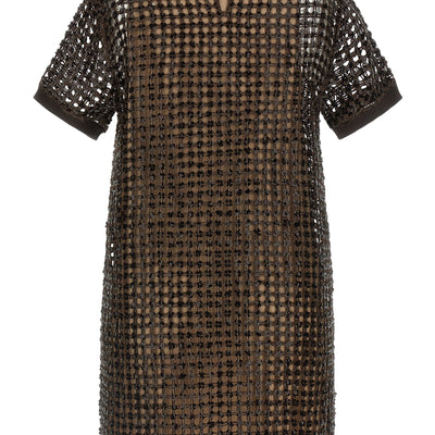 Brunello Cucinelli Sequin Mesh Dress