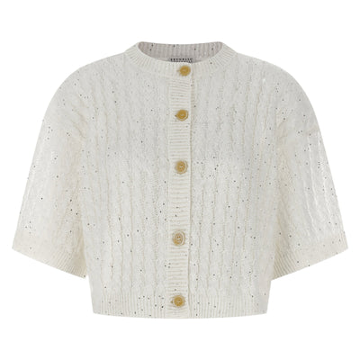 Brunello Cucinelli Dazzling Cable Cardigan