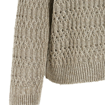 Brunello Cucinelli Dazzling Braids Sweater