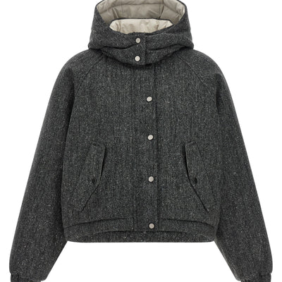 Brunello Cucinelli Shiny Zipper Pull Down Jacket