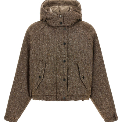 Brunello Cucinelli Donegal Tweed Down Jacket