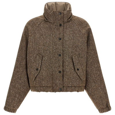 Brunello Cucinelli Donegal Tweed Down Jacket