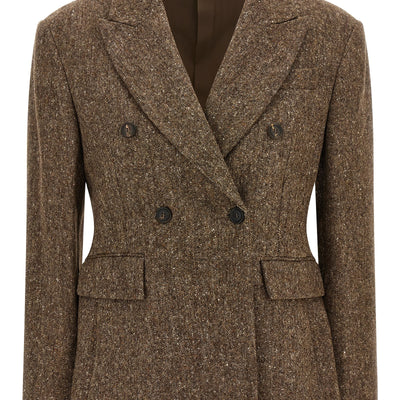 Brunello Cucinelli Donegal Wool Double-breasted Blazer