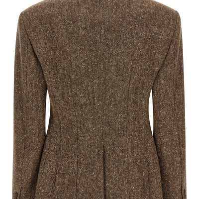 Brunello Cucinelli Donegal Wool Double-breasted Blazer