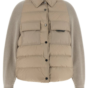 Brunello Cucinelli Shiny Flap Detail Down Jacket