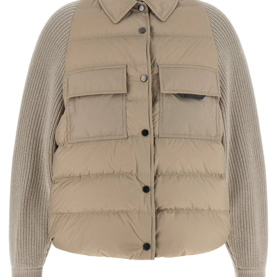 Brunello Cucinelli Shiny Flap Detail Down Jacket