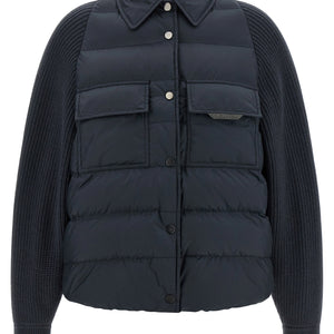 Brunello Cucinelli Shiny Flap Detail Down Jacket
