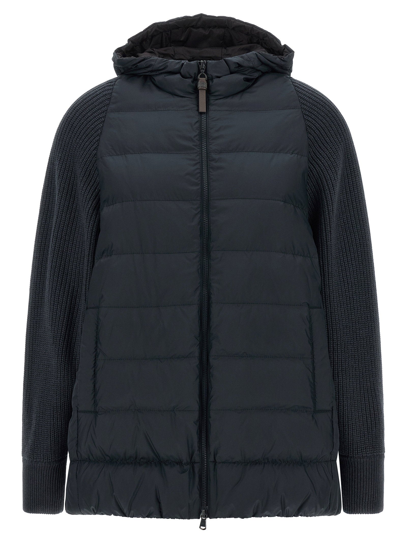 Brunello Cucinelli Shiny Zipper Pull Down Jacket