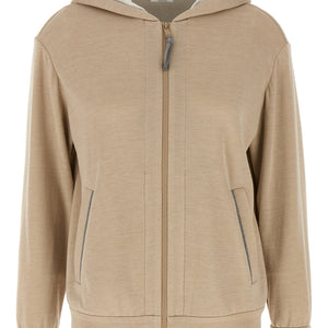 Brunello Cucinelli Precious Zipper Pull Hoodie