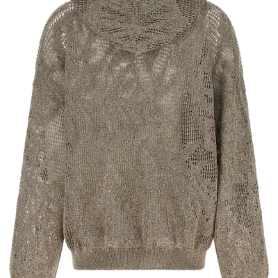 Brunello Cucinelli Openwork Hooded Sweater
