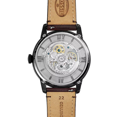 Fossil Townsman Skeleton Brown Dial & Leather Strap Watch for Men