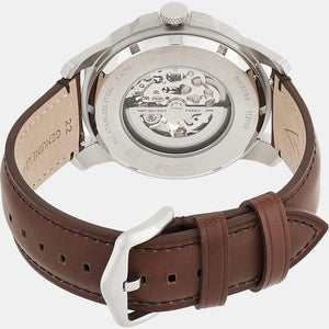 Grant Men Automatic Cream Dial Analog Leather Watch ME3099
