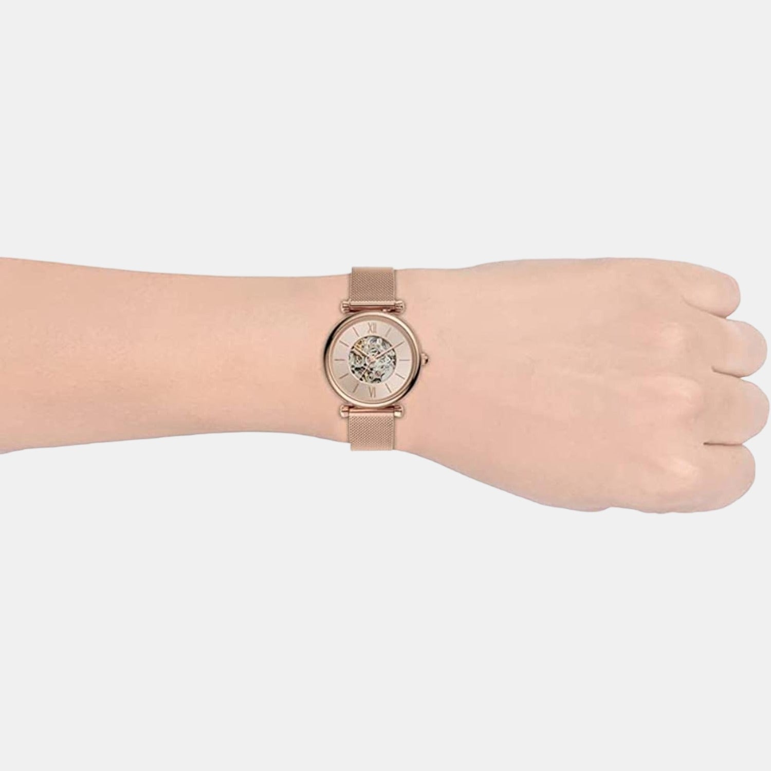 Carlie Women Automatic Rose Gold Dial Analog Stainless Steel Watch ME3175