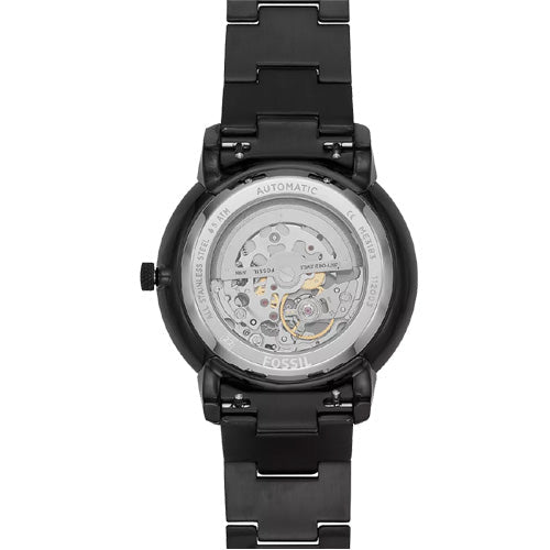 Fossil Neutra Black Dial Semi Skeleton Gold 44 MM Watch for Men