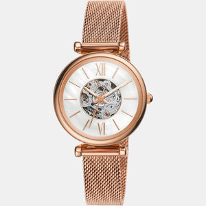 Carlie Women Automatic White Dial Analog Stainless Steel Watch ME3188