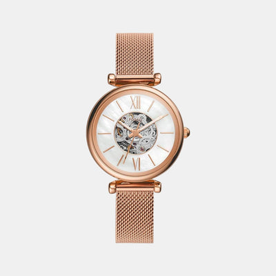 Carlie Women Automatic White Dial Analog Stainless Steel Watch ME3188