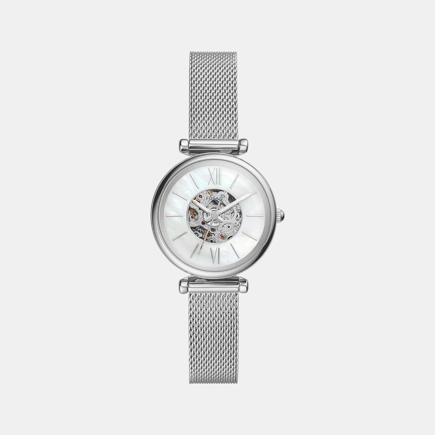 Carlie Mini Women Automatic White Dial Analog Stainless Steel Watch ME3189
