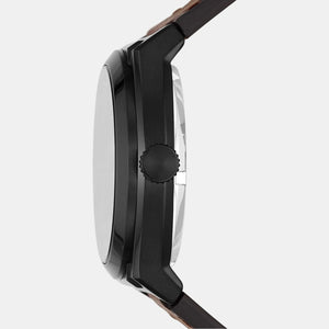 Everett Men Automatic Black Dial Analog Leather Watch ME3207